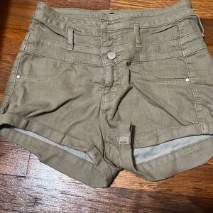 Jean cargo shorts in a size 2 with three buttons and nice pockets